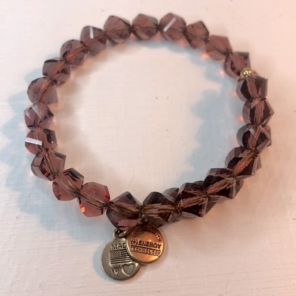Alex And Ani Plum Crystal Beaded Wrap Bracelet